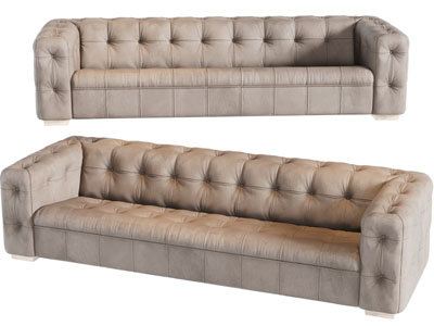 简欧布艺软包多人沙发3d模型 简欧布艺软包多人沙发