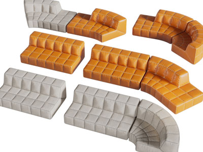 现代转角多人沙发3d模型 现代转角多人沙发