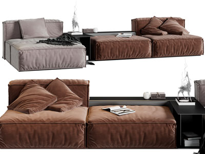 现代布艺多人沙发3d模型 现代布艺多人沙发