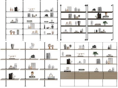 现代开放式装饰架