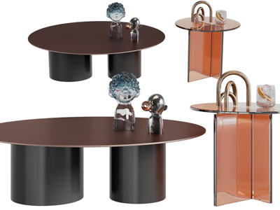 现代椭圆形茶几