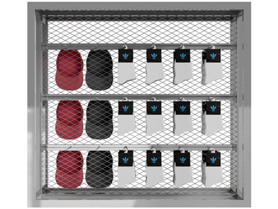 工业风帽子、袜子展柜