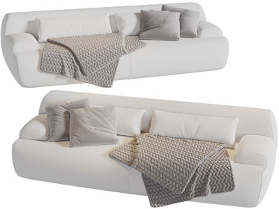 现代布艺多人沙发3d模型 现代布艺多人沙发