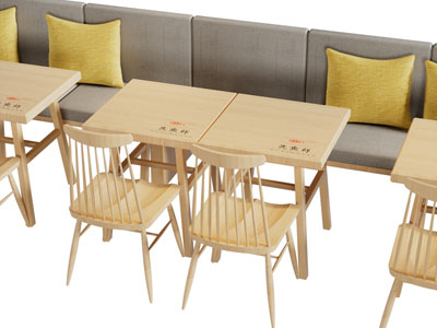 现代餐厅卡座餐桌椅组合