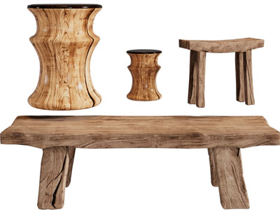 中式民宿凳子、边几