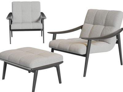 现代休闲椅子、脚踏