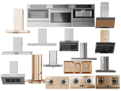 现代抽油烟机、燃气灶