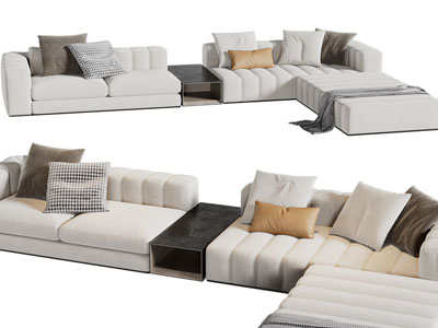 现代布艺多人沙发3d模型 现代布艺多人沙发