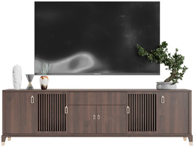 新中式电视柜、电视机