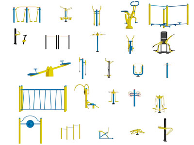 现代社区健身器材体育设备3d模型 现代社区健身器材体育设备