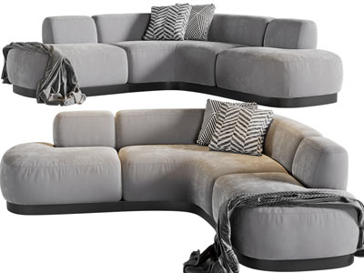 现代布艺转角多人沙发3d模型 现代布艺转角多人沙发