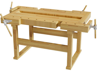 现代木工床、操作台3d模型 现代木工床、操作台