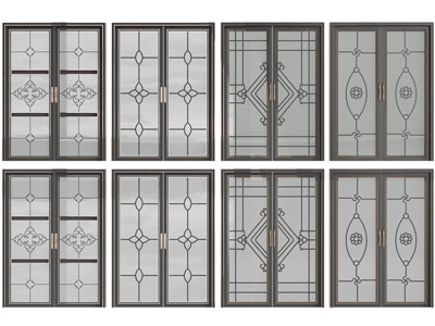 欧式雕花玻璃双开门、大门