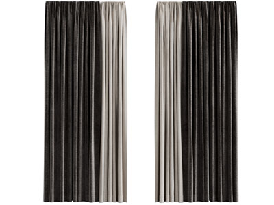 现代布艺窗帘窗纱3d模型 现代布艺窗帘窗纱