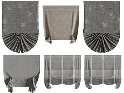 欧式罗马帘3d模型 欧式罗马帘