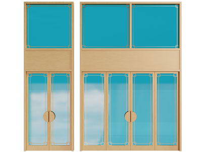 新中式双扇大门