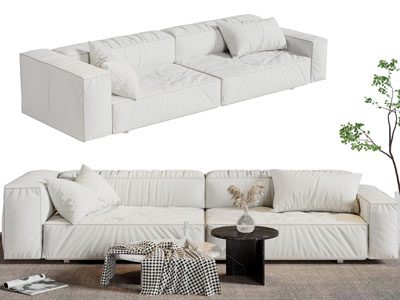 现代布艺多人沙发3d模型 现代布艺多人沙发