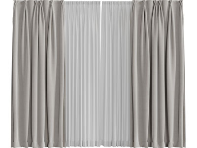 现代布艺窗帘窗纱3d模型 现代布艺窗帘窗纱