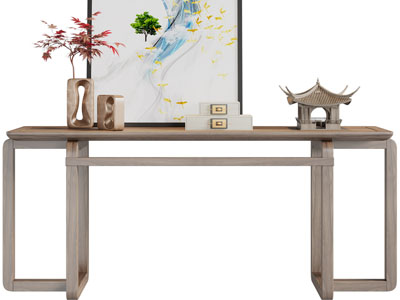 新中式端景台3d模型 新中式端景台