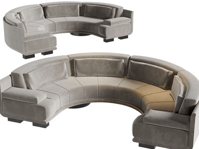 现代半圆形多人沙发3d模型 现代半圆形多人沙发