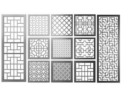 新中式雕花、镂花窗格