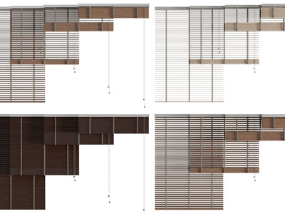 现代百叶窗帘3d模型 现代百叶窗帘