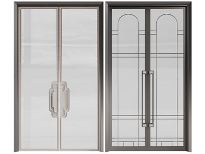 新中式双扇大门