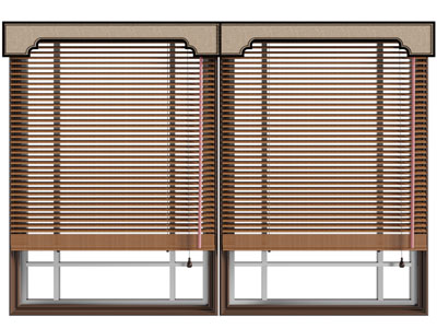 新中式百叶窗帘3d模型 新中式百叶窗帘