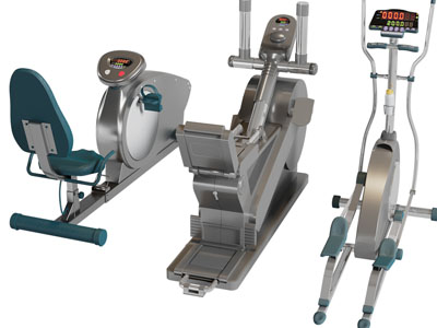 现代椭圆机健身器材3d模型 现代椭圆机健身器材