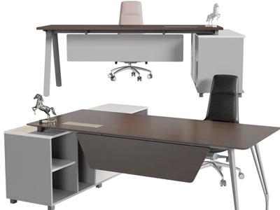 现代老板台、办公桌椅组合