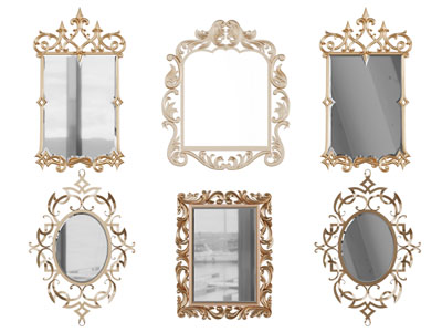 欧式雕花边框的装饰镜子挂件