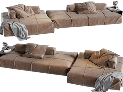 现代布艺多人沙发3d模型 现代布艺多人沙发