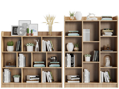 现代实木装饰书柜