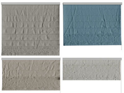 现代布艺罗马帘、拉帘3d模型 现代布艺罗马帘、拉帘