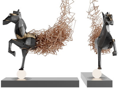 现代抽象马雕塑落地灯