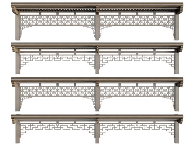 新中式挂落、实木花格、雕花镂花