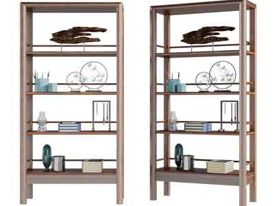 新中式收纳装饰架