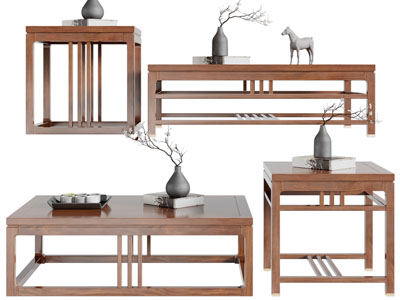 新中式实木茶几、边几