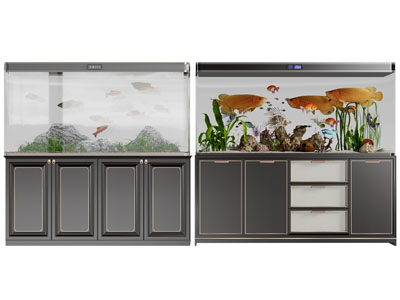 新中式收纳柜鱼缸