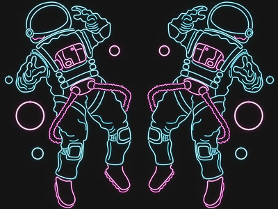 现代宇航员霓虹灯灯饰挂件