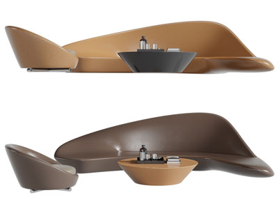 后现代异形多人沙发、单人沙发和茶几组合