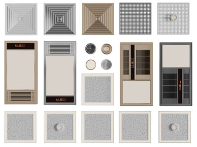 现代空调出风口、暖风扇3d模型 现代空调出风口、暖风扇