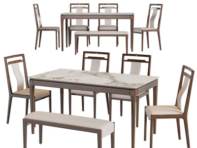 新中式餐桌椅组合