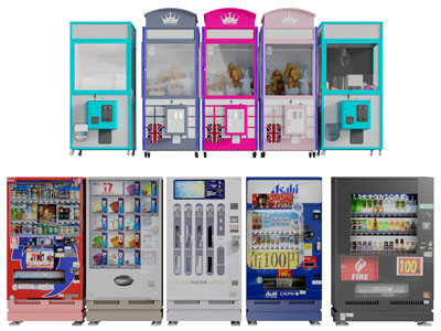现代娃娃机、饮料自动售卖机3d模型 现代娃娃机、饮料自动售卖机