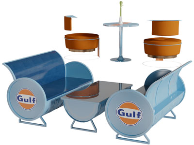 工业风卡座休闲桌椅组合