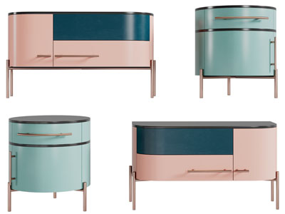 现代轻奢床头柜、玄关柜