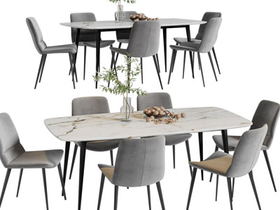 现代餐桌椅组合