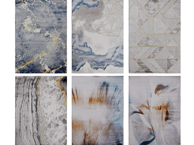 新中式长方形地毯3d模型 新中式长方形地毯