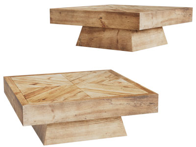 侘寂风方形茶几3d模型 侘寂风方形茶几