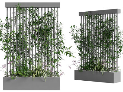现代花坛植物墙